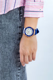 Guess Athena White Dial White Dial Blue Rubber Strap Watch For Women - GW0030L5 Authentic Buy Shop Now