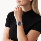 Michael Kors Kacie Three Hand Black Dial Rose Gold Steel Strap Watch for Women - MK6930 Authentic Buy Shop Now