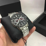 Hugo Boss Allure Chronograph Black Dial Silver Steel Strap Watch for Men - 1513922 Authentic Buy Shop Now