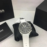 Hugo Boss Volane Grey Dial White SIlicone Strap Watch for Men - 1513948 Authentic Buy Shop Now