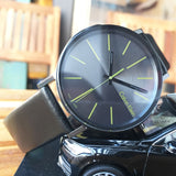 Calvin Klein Boost Black Dial Black Leather Strap Watch for Men - K7Y214CL Authentic Buy Shop Now