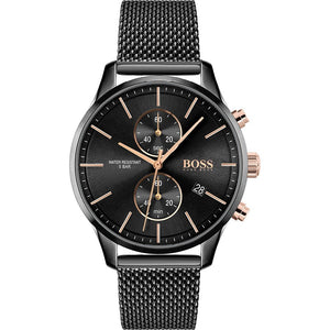 Hugo Boss Associate Black Dial Black Mesh Bracelet Watch for Men - 1513811 Authentic Buy Shop Now