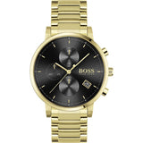 Hugo Boss Integrity Chronograph Grey Dial Gold Steel Strap Watch for Men - 1513781 Authentic Buy Shop Now