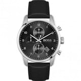 Hugo Boss Skymaster Black Dial Black Leather Strap Watch for Men - 1513782 Authentic Buy Shop Now