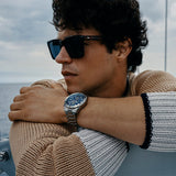 Hugo Boss Vela Chronograph Diver Blue Dial Silver Steel Strap Watch for Men - 1513775 Authentic Buy Shop Now