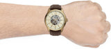 Fossil Flynn Mechanical Skeleton Beige Dial Brown Leather Strap Watch for Men - BQ2215 Authentic Buy Shop Now