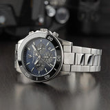Maserati Competizione Chronograph Blue Dial Silver Steel Strap Watch For Men - R8873600009 Authentic Buy Shop Now