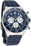 Breitling Super Chronomat B01 44 Blue Dial Blue Rubber Strap Watch for Men - AB0136161C1S1 Authentic Buy Shop Now