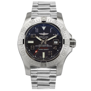 Breitling Avenger II Seawolf 45mm Grey Dial Silver Steel Strap Mens Watch - A1733110/F563 Authentic Buy Shop Now