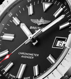 Breitling Avenger Automatic 43mm Black Dial Silver Steel Strap Watch for Men - A17318101B1A1 Authentic Buy Shop Now