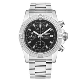 Breitling Avenger Chronograph 43 Black Dial Silver Steel Strap Watch for Men - A13385101B1A1 Authentic Buy Shop Now