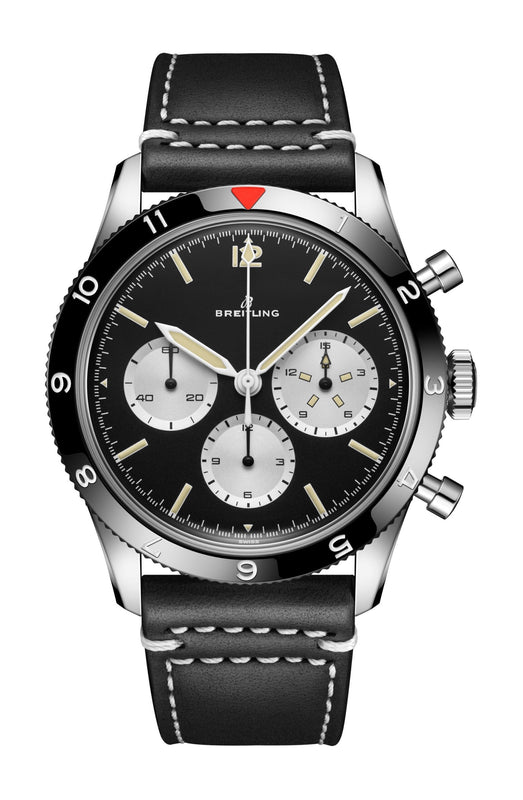 Breitling Avi Ref. 765 1964 Re Edition Black Dial Black Leather Strap Watch for Men - AB09451A1B1X1 Authentic Buy Shop Now