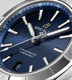 Breitling Chronomat Automatic 36 Blue Dial Silver Steel Strap Watch for Women - A10380101C1A1 Authentic Buy Shop Now