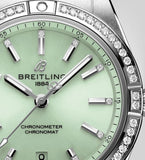 Breitling Chronomat Automatic 36 Diamonds Green Dial Two Tone Steel Strap Watch for Women - A10380591L1A1 Authentic Buy Shop Now