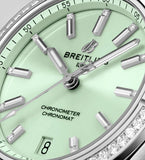Breitling Chronomat Automatic 36 Diamonds Green Dial Two Tone Steel Strap Watch for Women - A10380591L1A1 Authentic Buy Shop Now