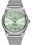 Breitling Chronomat Automatic 36 Diamonds Green Dial Two Tone Steel Strap Watch for Women - A10380591L1A1 Authentic Buy Shop Now