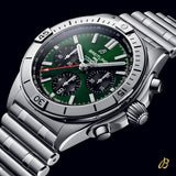 Breitling Chronomat B01 42mm Green Dial Silver Steel Strap Watch for Men - AB01343A1L1A1 Authentic Buy Shop Now