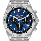 Breitling Chronomat B01 42mm Blue Dial Silver Steel Strap Watch for Men - AB0134101C1A1 Authentic Buy Shop Now