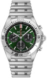 Breitling Chronomat B01 42mm Green Dial Silver Steel Strap Watch for Men - AB01343A1L1A1 Authentic Buy Shop Now