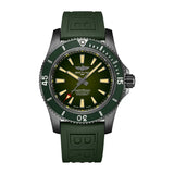 Breitling Superocean Automatic 46 Green Dial Green Rubber Strap Watch for Men - M173681A1L1S1 Authentic Buy Shop Now