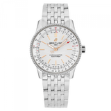 Breitling Navitimer Automatic 35 White Dial Silver Steel Strap Watch for Men - A17395F41G1A1 Authentic Buy Shop Now