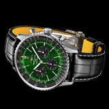Breitling Navitimer B01 Chronograph 46 Green Dial Black Leather Strap Watch for Men - AB0137241L1P1 Authentic Buy Shop Now