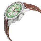 Breitling Navitimer B01 Chronograph 41 Green Dial Brown Leather Strap Watch for Men - AB0139211L1P1 Authentic Buy Shop Now
