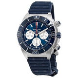 Breitling Super Chronomat B01 44 Blue Dial Blue Rubber Strap Watch for Men - AB0136161C1S1 Authentic Buy Shop Now