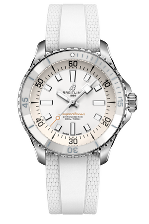 Breitling Superocean Automatic 36 White Dial White Rubber Strap Watch for Men - A17377211A1S1 Authentic Buy Shop Now