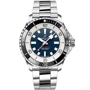 Breitling Superocean Automatic 44mm Blue Dial Silver Steel Strap Watch for Men - A17376211C1A1 Authentic Buy Shop Now