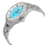 Breitling Superocean Automatic 36 Turquoise Dial Silver Steel Strap Watch for Men - A17377211C1A1 Authentic Buy Shop Now
