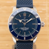 Breitling Superocean Heritage II B20 44mm Blue Dial Blue Rubber Strap Mens Watch - AB2030161C1S1 Authentic Buy Shop Now