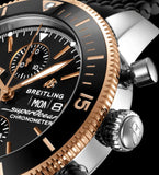 Breitling Superocean Heritage Chronograph 44 Black Dial Black Mesh Bracelet Watch for Men - U13313121B1S1 Authentic Buy Shop Now