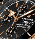 Breitling Superocean Heritage Chronograph 44 Black Dial Black Mesh Bracelet Watch for Men - U13313121B1S1 Authentic Buy Shop Now