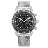 Breitling Superocean Heritage Chronograph 44 Black Dial Silver Mesh Bracelet Watch for Men - A13313121B1A1 Authentic Buy Shop Now