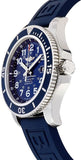 Breitling Superocean II 44mm Blue Dial Blue Rubber Strap Watch for Men - A17392D8/C910/158S/A20SS.1 Authentic Buy Shop Now