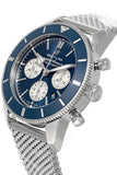 Breitling Superocean Heritage B01 Chronograph 44 Blue Dial Silver Mesh Bracelet Watch for Men - AB0162161C1A1 Authentic Buy Shop Now