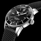 Breitling Superocean Heritage B20 Automatic 44 Black Dial Black Mesh Bracelet Watch for Men - AB2030121B1S1 Authentic Buy Shop Now