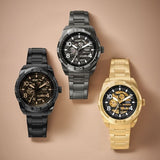 Fossil Bronson Automatic Skeleton Black Dial Grey Steel Strap Watch for Men - ME3255 Authentic Buy Shop Now