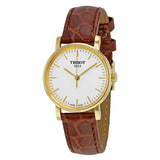 Tissot Everytime Desire Small White Dial Maroon Leather Strap Watch For Women - T109.210.36.031.00 Authentic Buy Shop Now