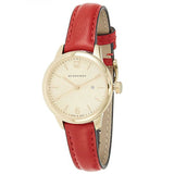 Burberry The Classic Gold Dial Red Leather Strap Watch for Women - BU10102 Authentic Buy Shop Now