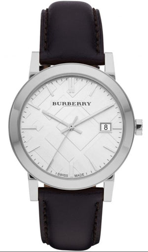 Burberry The City White Dial Black Leather Strap Watch for Men - BU9008 Authentic Buy Shop Now