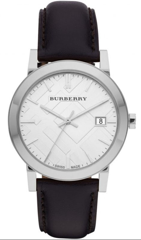 Burberry The City White Dial Black Leather Strap Watch for Men - BU9008 Authentic Buy Shop Now