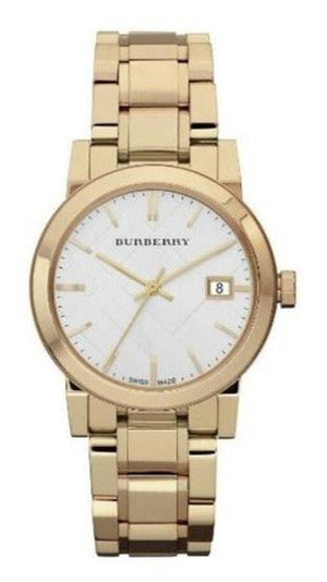Burberry The City White Dial Gold Steel Strap Watch for Women - BU9103 Authentic Buy Shop Now