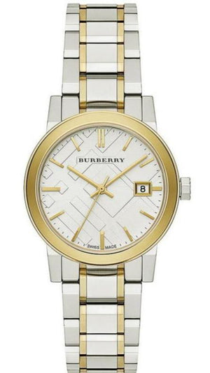 Burberry The City White Dial Two Tone Steel Strap Watch for Women - BU9115 Authentic Buy Shop Now