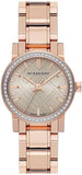 Burberry The City Diamonds Rose Dial Rose Gold Steel Strap Watch for Women - BU9225 Authentic Buy Shop Now