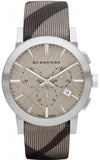 Burberry The City Smoke Dial Checked Brown Leather Strap Watch for Men - BU9358 Authentic Buy Shop Now