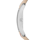 Burberry The Pioneer Silver Dial Haymarket Beige Leather Strap Watch for Women - BU9406 Authentic Buy Shop Now