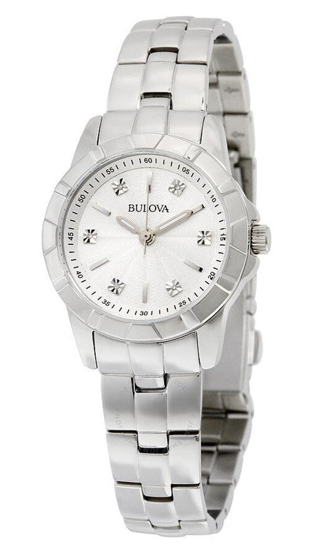 Bulova Classic Diamonds Silver Dial Silver Steel Strap Watch for Women - 96P121 Authentic Buy Shop Now
