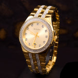 Bulova Crystal Collection Champagne Dial Two Tone Steel Strap Watch for Women - 98B174 Authentic Buy Shop Now